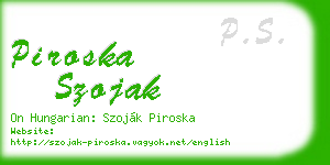 piroska szojak business card