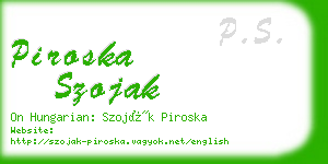 piroska szojak business card
